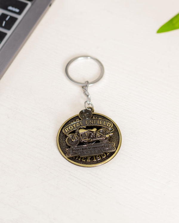 Royal Enfield Motocycle Keychain - Gold