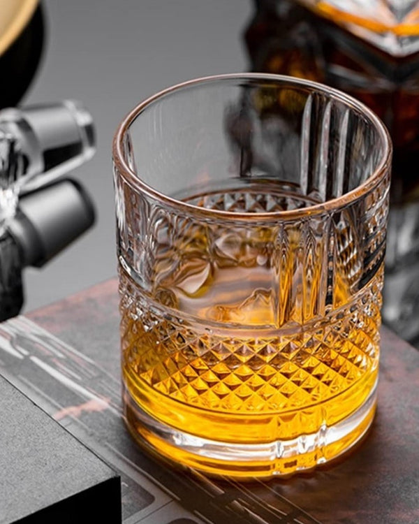Ribbed Diamond Whisky Glass '300ml' - Set of 6