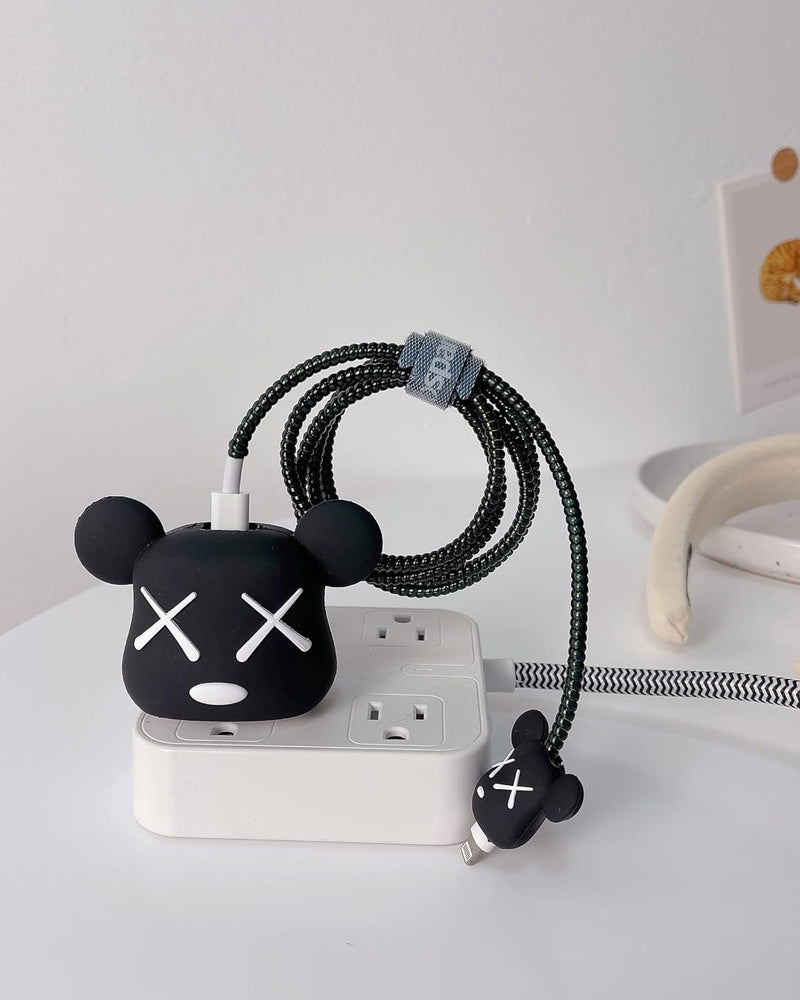 Bear Brick Black - iPhone Charger Case and Cable Protector