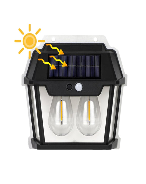 Dual Bulb Solar Interaction Outdoor Wall Lamp