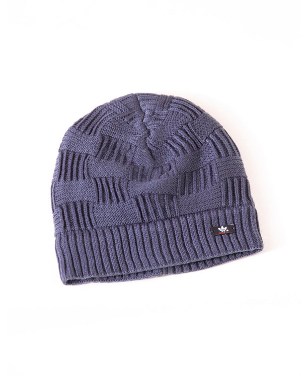 Solid Woolen Winter Cap - Grey