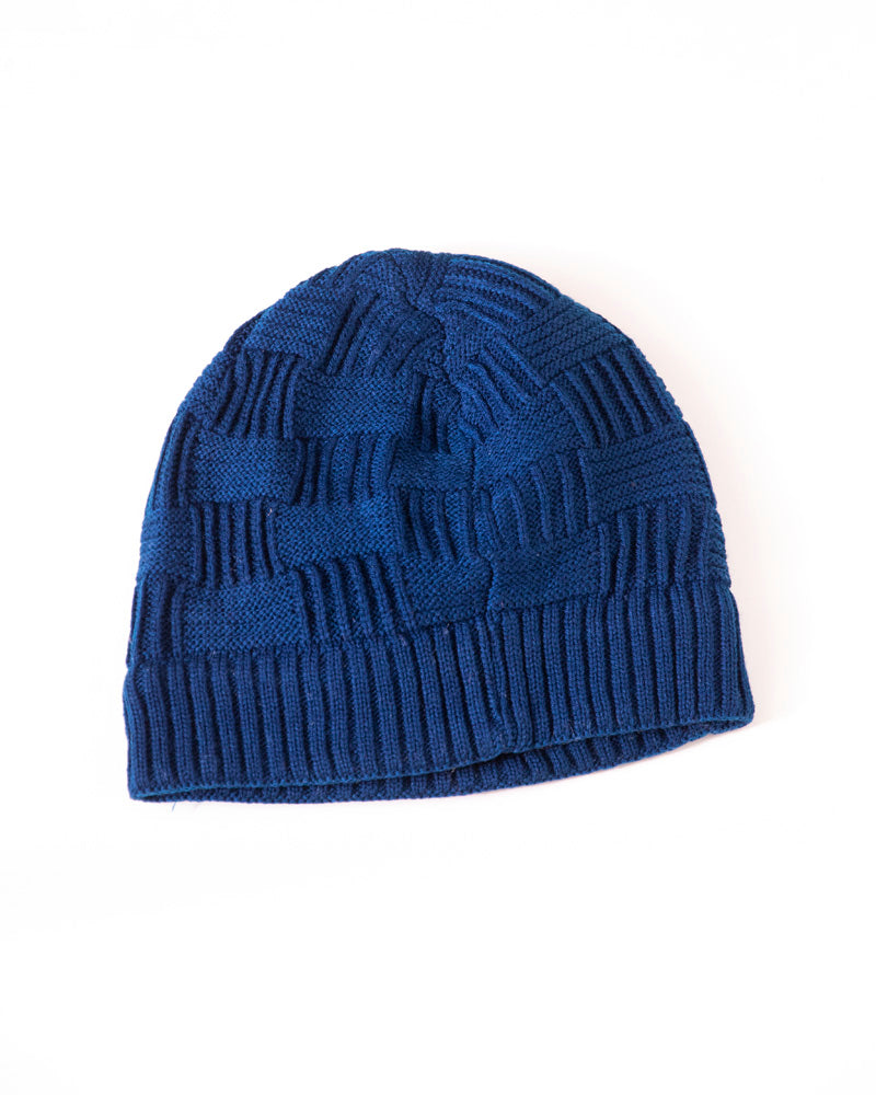 Solid Woolen Winter Cap - Blue