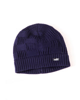 Solid Woolen Winter Cap - Dark Blue