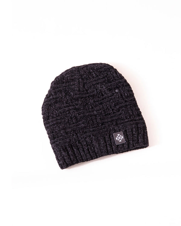 Winter Beanie Woolen Cap with Scarf Set -Black