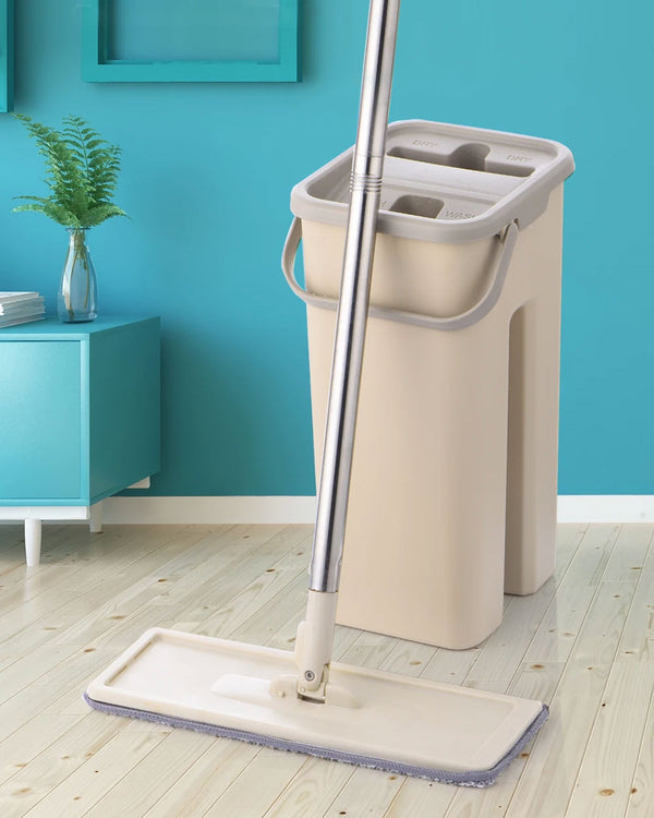 Hand-Free Flat Squeeze Mop Bucket System