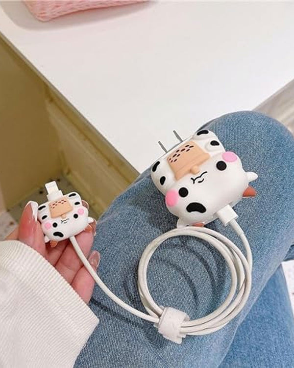 Cute Cow Kawaii - iPhone Charger Case and Cable Protector