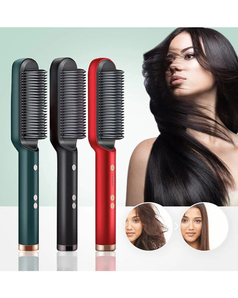 2 in 1 Hair Brush and Curler - Hair Straight Comb