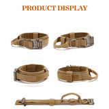 Tactical Dog Collar With Metal Buckle And D-Ring - Medium & Large Breeds