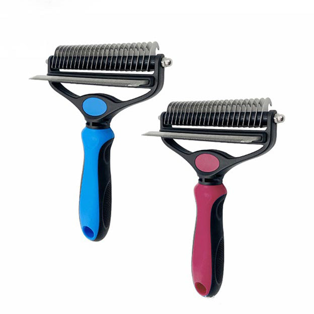 2-In-1 De-Shedding And De-Matting Tool/Comb/Brush For Removal Of Tangles, Matts And Loose Undercoat Fur