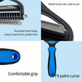 2-In-1 De-Shedding And De-Matting Tool/Comb/Brush For Removal Of Tangles, Matts And Loose Undercoat Fur