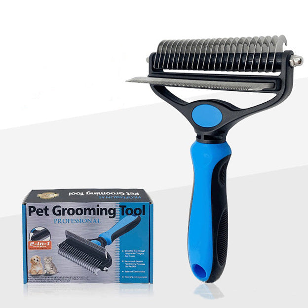 2-In-1 De-Shedding And De-Matting Tool/Comb/Brush For Removal Of Tangles, Matts And Loose Undercoat Fur