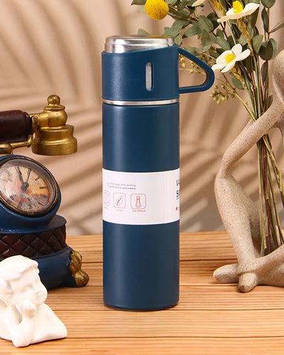 Vacuum Flask Thermos with 3 Cups Set