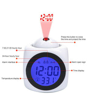 Projection Digital Alarm Clock - Black