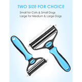 2-In-1 De-Shedding And De-Matting Tool/Comb/Brush For Removal Of Tangles, Matts And Loose Undercoat Fur