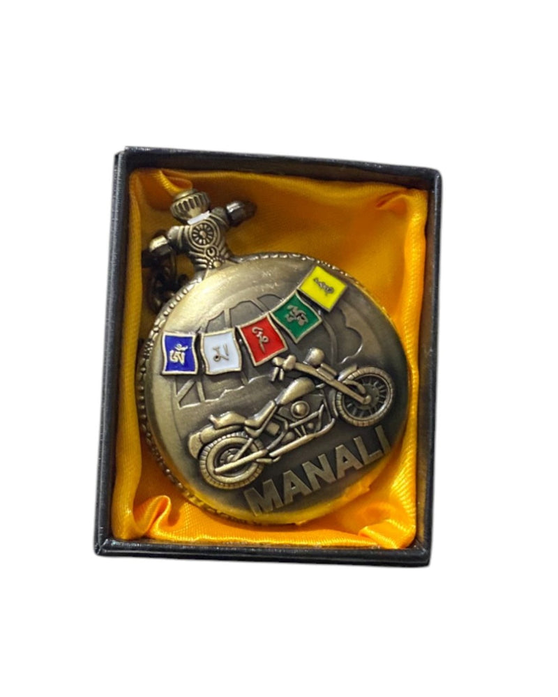 Manali Rider Pocket Watch with Prayer Flags-Pocket Watchh