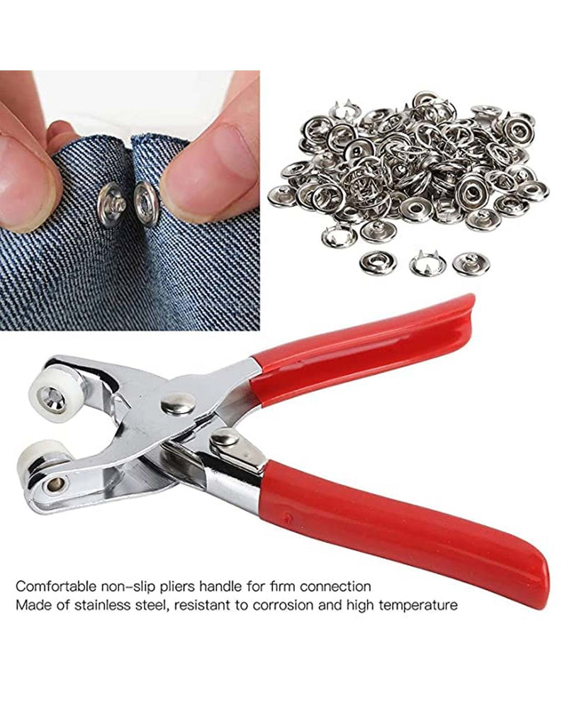 Leather Belt Hole Punch and Button Plier Grommets Tool Kit