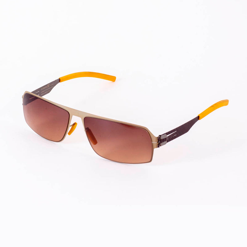 Men Sunglasses with Hanging Cover Case - "863424 MATT GOLD 1"