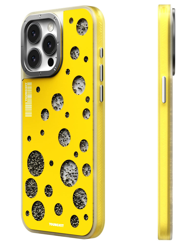 YoungKit Polka Dots iPhone 15 Pro Cover Case - Yellow (Original)