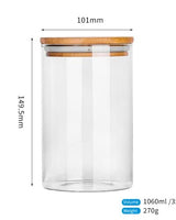 Airtight Borosilicate Glass Jar with Wooden Lid -  Single