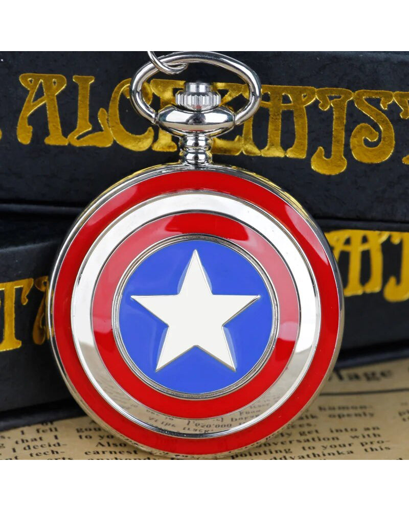 Captain America Keychain with Pocket Watch