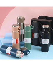 Vacuum Flask Thermos with 3 Cups Set