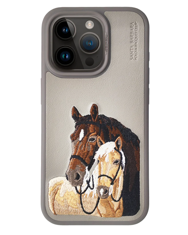 Santa Barbara Polo - Isidor Collection - iPhone 15 Pro Leather Case - Titanium Grey (Original)