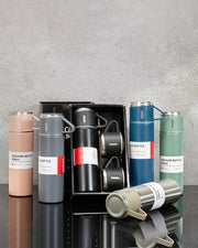 Vacuum Flask Thermos with 3 Cups Set
