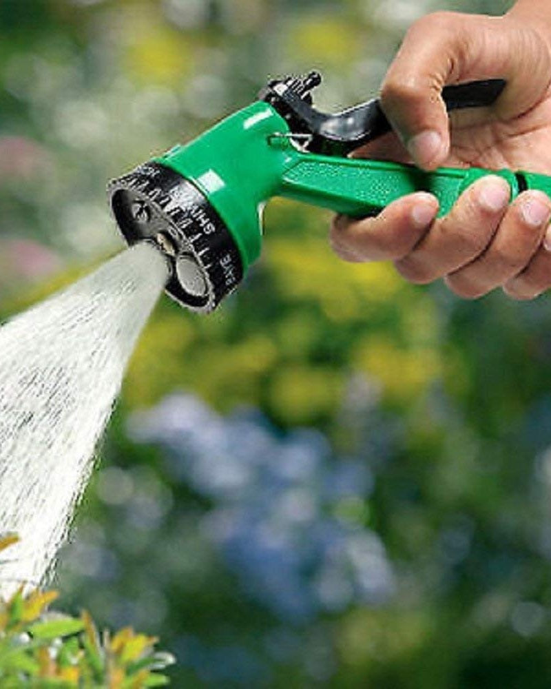 Garden Water Hosepipe With Multi Function Spray Nozzle