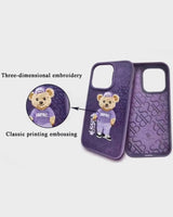 Santa Barbara Polo - Creta Collection iPhone 14 Max Leather Case 'Bear' - Purple (Original)