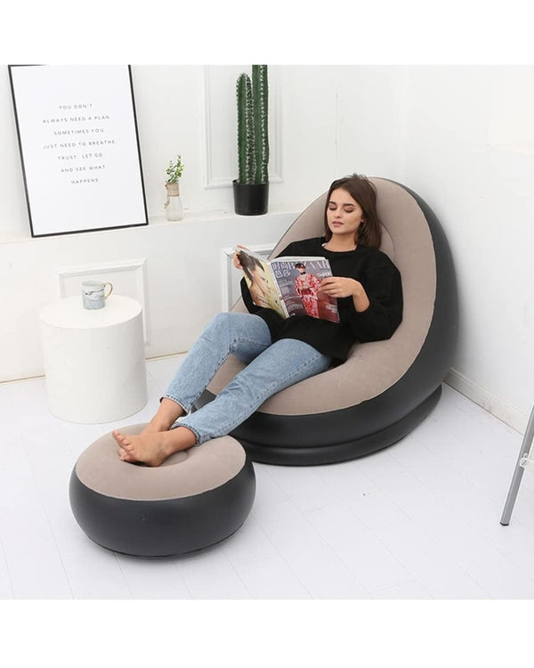 Inflatable Lounge Chair and Footstool Set