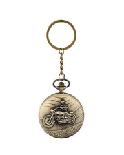 Pocket Watch Motorcycle Retro Keychain