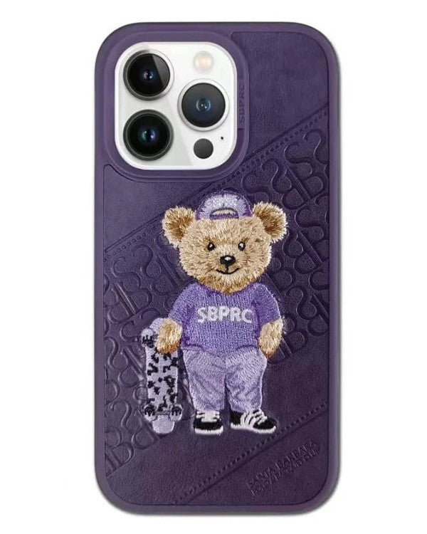 Santa Barbara Polo - Creta Collection iPhone 14 Max Leather Case 'Bear' - Purple (Original)