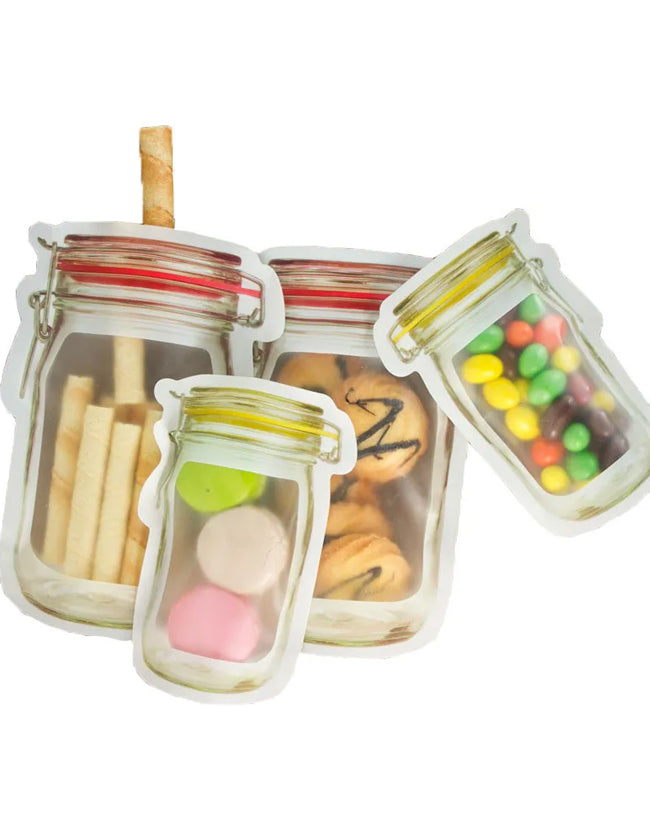 Jar Shape Zipper Bag  Set Of 3