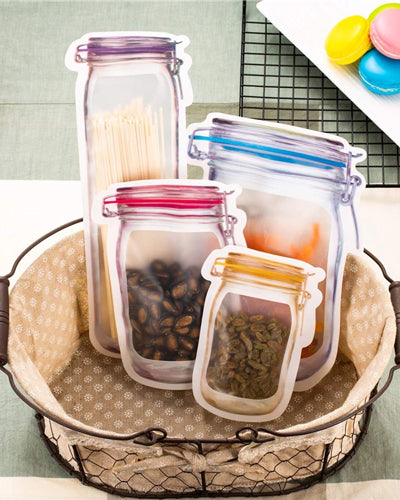 Jar Shape Zipper Bag  Set Of 3