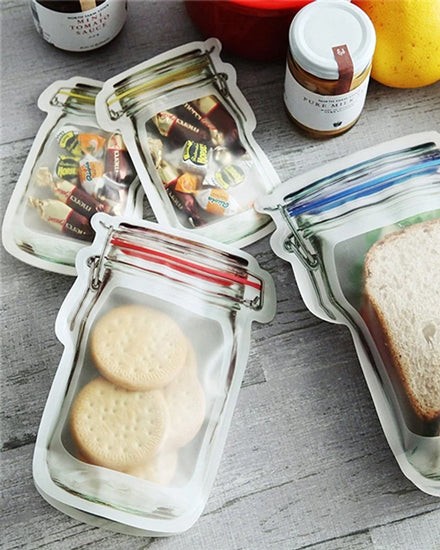 Jar Shape Zipper Bag  Set Of 3