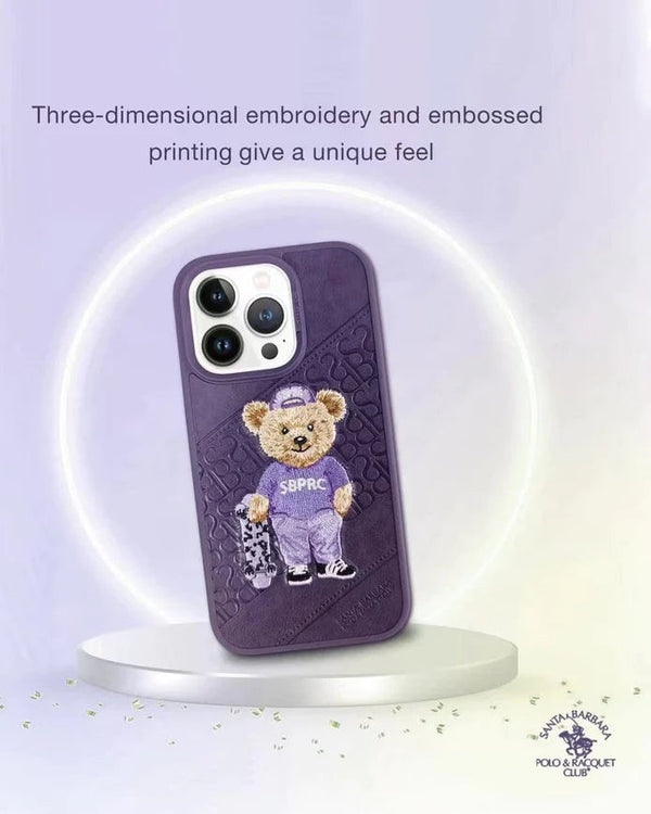 Santa Barbara Polo - Creta Collection iPhone 14 Pro Leather Case 'Bear' - Purple (Original)