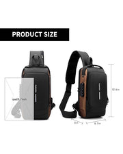Sling Bag For Men Cross Body - USB Charging Port