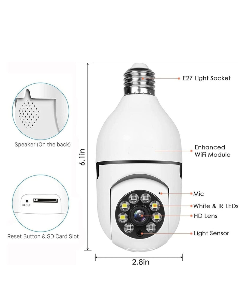 360° Wireless Light Bulb IP Camera