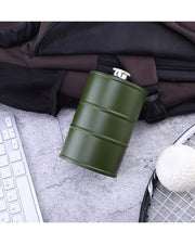 Mini Barrel-Shaped Hip Flask (Green)