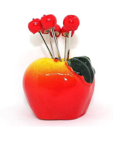 Apple Shaped Fruit Fork - 6 Sticks