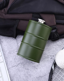 Mini Barrel-Shaped Hip Flask (Green)