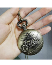 Pocket Watch Motorcycle Retro Keychain