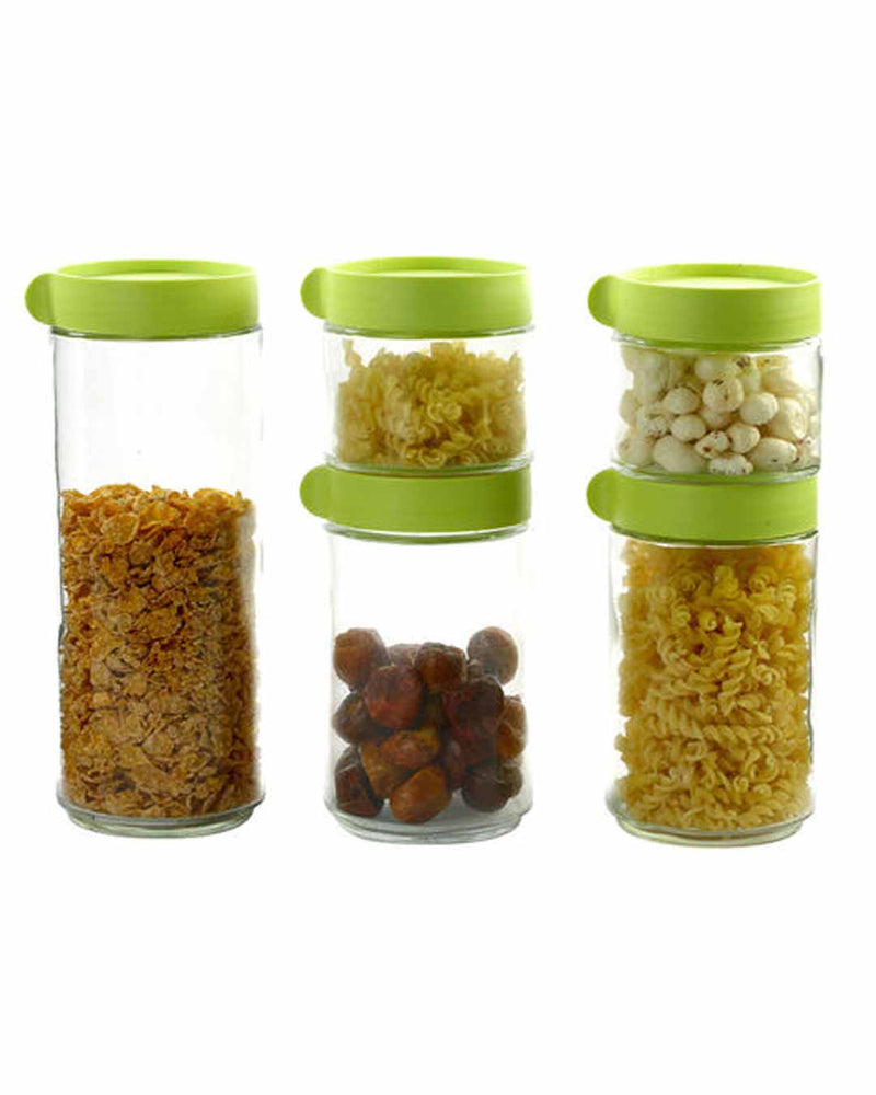 Glass Storage Jars - Set of 5
