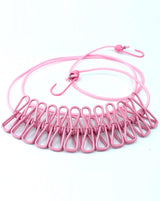 Drying Rope with Hooks - Pink