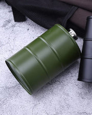Mini Barrel-Shaped Hip Flask (Green)