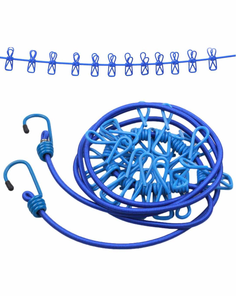 Drying Rope with Hooks - Blue