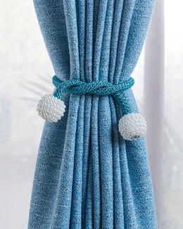 Elegant Faux Pearl Magnetic Curtain Tieback Set of 2