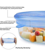 Silicone Stretchable Lids Set, Lids For Containers (Pack Of 6 Lids)