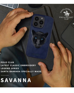 Santa Barbara Polo - Savanna Collection iPhone 14 Max Leather Case 'Panther' - (Original)