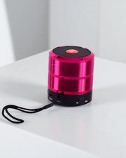 Mini Bass Barrel Bluetooth Speaker – Metallic Pink